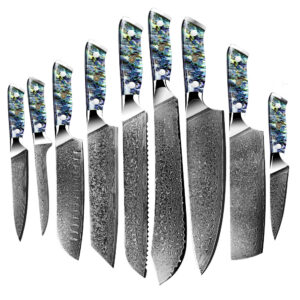 10-Piece Damascus Knife Set in Gift Boxes